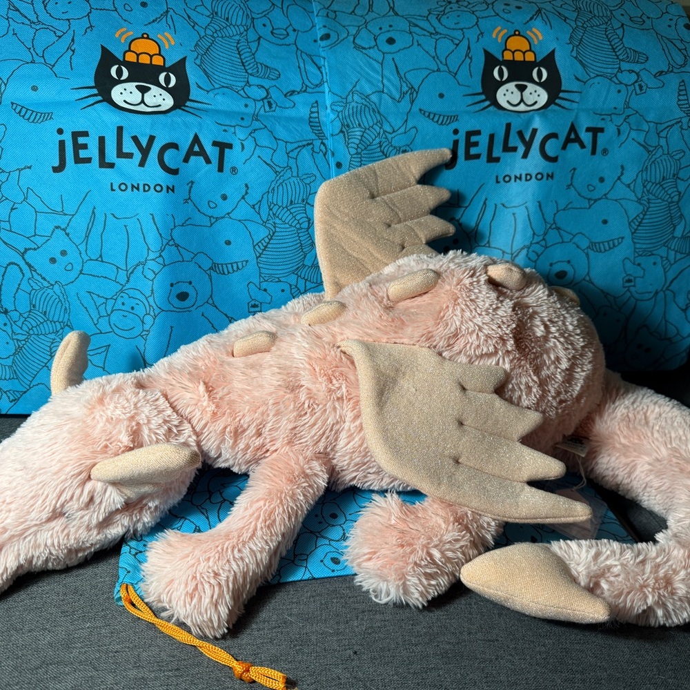 RETIRED Jellycat Rose Dragon Huge
